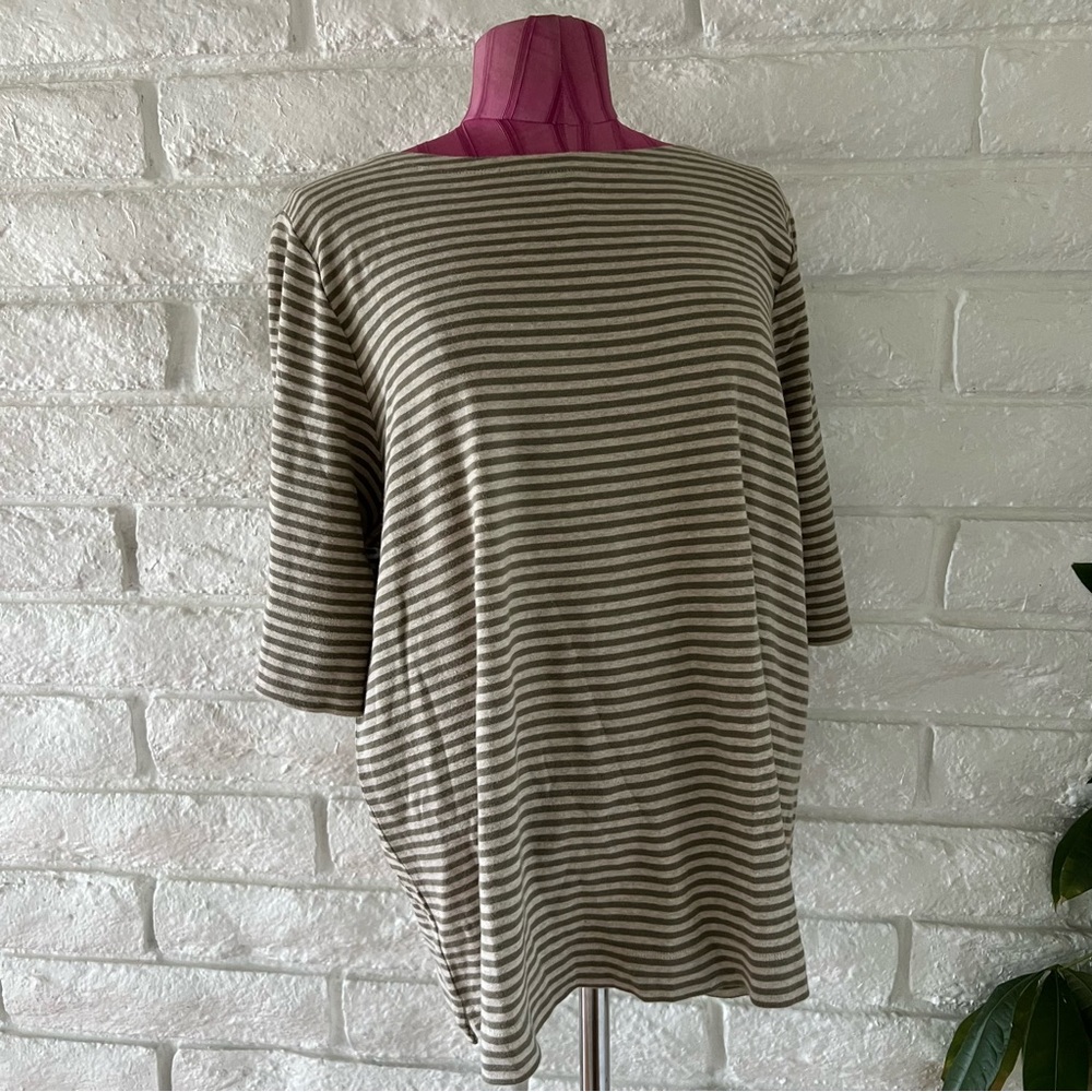 Ralph Lauren Green and Tan Boxy T-Shirt S-19